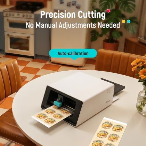 Liene PixCut S1 Inspire Kit - All-in-One Color Sticker Printer & Cutting Machine, Thermal Dye-Sublimation Photo Printer, 300 DPI, Color Label Maker with 180 Sheets (36 Photo + 144 Sticker Paper)