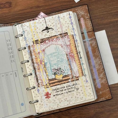 Chain Shape Border Stickers for Scrapbooks, 30 Sheets PET Material with Decorative Borders and Multi-Colored Designs for Journaling and Crafts