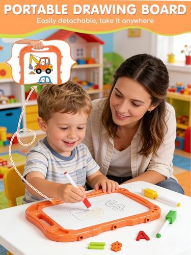Lehoo Castle Easel for Kids 3-5, Magnetic Chalkboard Whiteboard(Green)