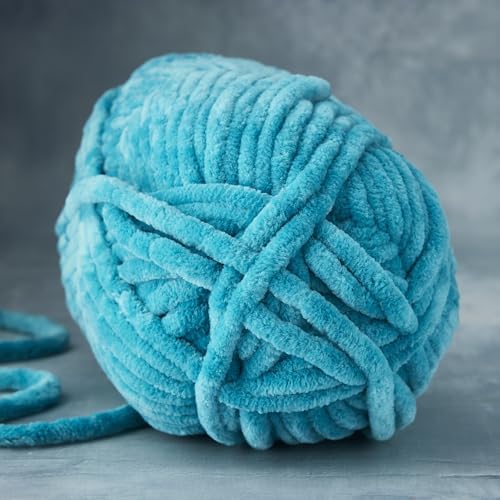 Loops & Threads Sweet Snuggles Yarn - Yarn for Knitting, Crochet, Weaving, and Arts & Crafts - Blue, Polyester, 8.8 oz