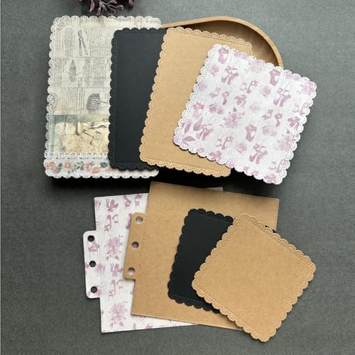 LZBRDY Vintage Charm Lace Frame Die-Cut - Carbon Steel Crafting Dies for Scrapbooking, Card Making, Greeting Cards and Journaling Supplies (Lace Square Loose Leaf 4.3 x 3.9 in)