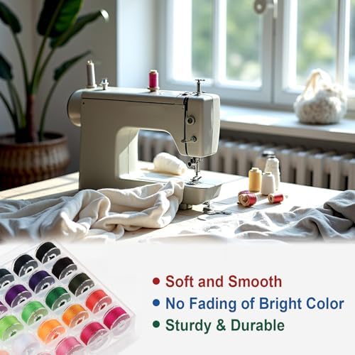 36 Assorted Colors Prewound Bobbin Thread Set with Storage Case