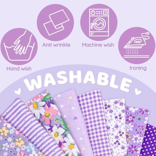 Aubliss 8pcs Fat Quarter Fabric Bundles (100% Cotton - 20'' x 20'')