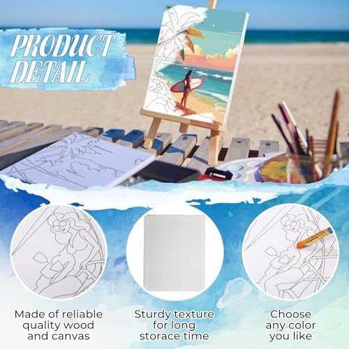 Harloon 36 Pcs 8 x 10 Inch Pre Drawn Canvas for Painting Afro Queen Pre Stretched Canvas Painting for Adults Sip and Paint Party Supplies Favor