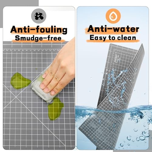 Self Healing Cutting Mat 18" x 12", A3 Double-Sided for Sewing & Quilting, Non-slip, 5-Ply Rotary Cutting Mat for Crafts Cutting Fabric Scrapbooking, and Small Modeling Projects, Anthracite Gray