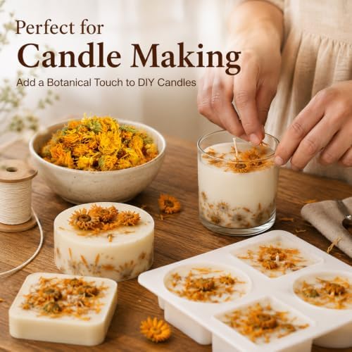 Sukh 6oz Dried Calendula Flowers Bulk - Natural Marigold for Soap Making