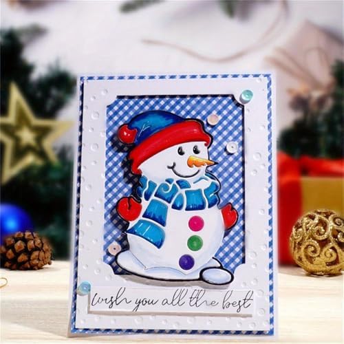 Lapoo Christmas Metal Cutting Die for Scrapbooking, 3D Backgrounds Frame Cutting Dies DIY Album Card Making Decor Paper Metal Die Cuts Party Wedding Decorations (Snowman 3.8 x 3.1 in)