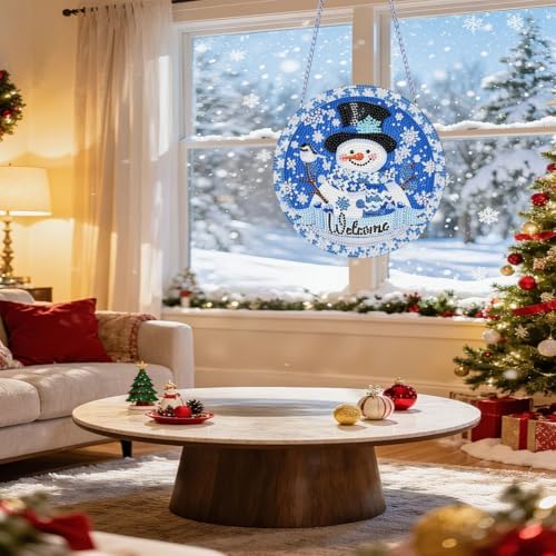 VeGuude 3Pcs Christmas Diamond Art Kits for Adults,Acrylic Hanging Ornament