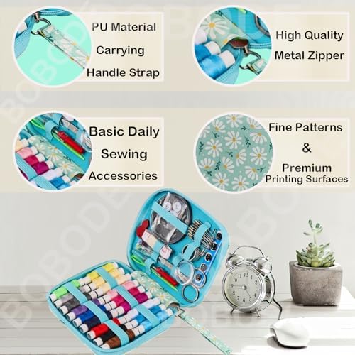 Bobode Printing Sewing Kit Travel Basic Sewing Kit for Adults,