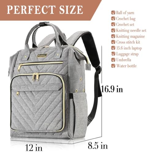 Kuosdaz Knitting Bag Backpack, Yarn Organizer, Quilted Backpack for Women