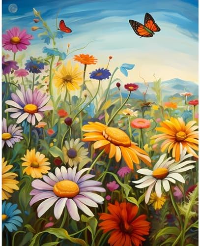 Arpilul Flowers Paint by Number for Adults-Paint by Numbers for Adults Beginner, Adult Paint by Number Kits on Canvas for Home Wall Art Decoration and Gifts 16x20Inch(Z-YH40)