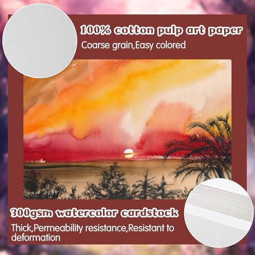 Mototo 30 Set Blank Watercolor Cards with Envelopes 4 x 6 Inch DIY Painting