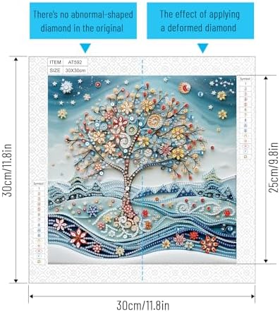 AiYuanzsh 5D Special Shape Diamond Art Kits for Beginners, Snowy Tree Diamond Painting Kits for Adults, Crystal Rhinestones Diamond Painting for Home Wall Decoration Gift 12×12 inch/30×30 cm