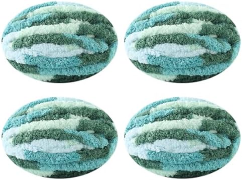 Chunky Yarn for Hand Knitting, No7 Thick Yarn, 250Grams 32Yards, Pack of 4, Perfect for Knitters and Crafters (sea ofclouds)