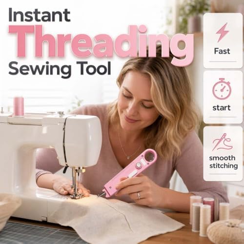 Quick Automatic Needle Threader for Sewing Machine, 2026 4-in-1 Sewing Threader Tool with Seam Ripper, Needle Threader, Magnifier, and Ruler, Magnetic Sewing Accessory for Quilting and Stitching, 3pcs