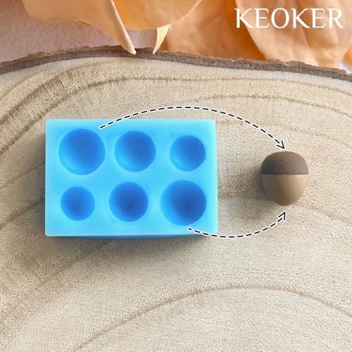 KEOKER Acorn Polymer Clay Molds, Fall Polymer Clay Molds for Jewelry, 3D Polymer Clay Earring Molds for Christmas Polymer Clay Earrings,