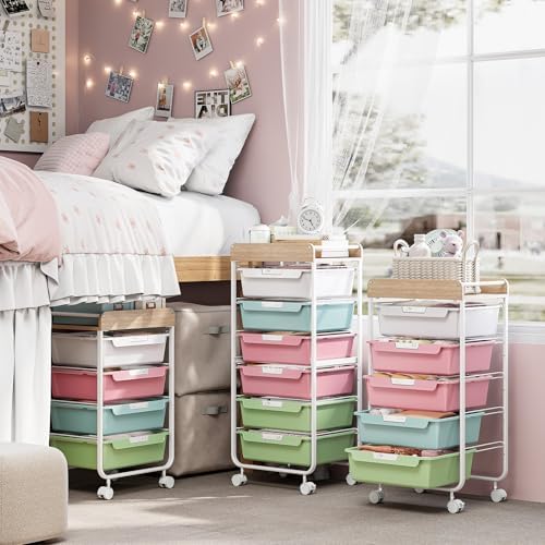 SYKIARIOL Rolling Storage Utility Cart with 5 Drawers,Colorful