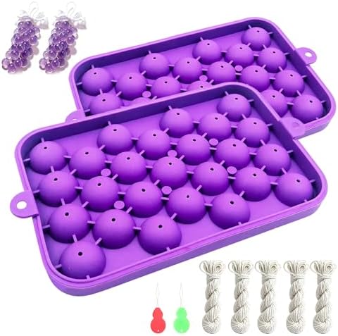 2 Pcs Silicone Soap Molds, DIY Grape Soap Making Kit for Beginners, Grape Soap Molds for Gift, Home Decor (Without Soaps) (Purple)