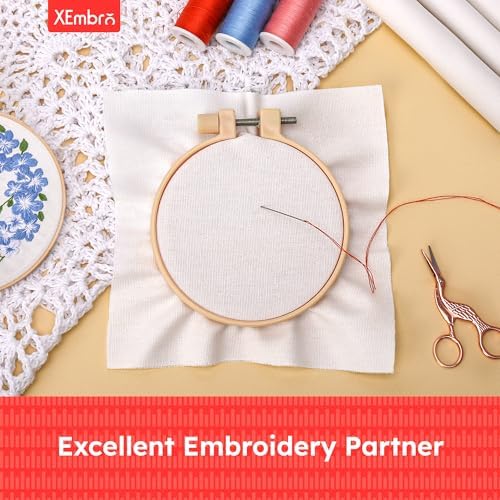 12 PCS Embroidery Fabric, Pre-Cut White Cotton Embroidery Cloth Fabric for Home Decoration & Sewing DIY Crafts (5.9 Inch x 5.9 Inch)