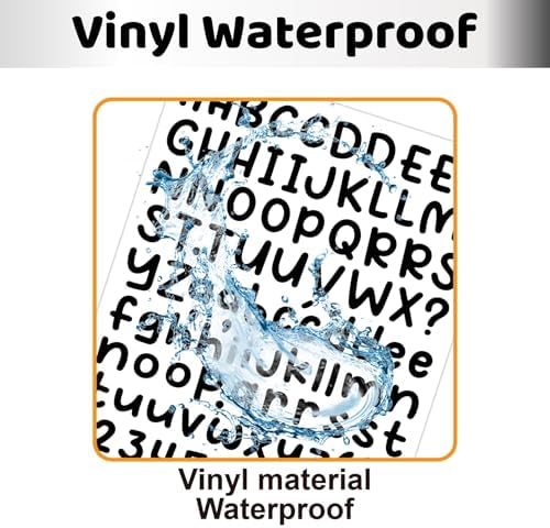 2688 Pcs Alphabet Stickers 24 Sheets Small Letter Stickers,0.5'' Self-Adhesive Vinyl Waterproof Alphabet Number,Labels DIY Crafts Art Making,Windows, Doors, Signs,Notebook (Black)