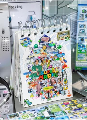 Dreamcore Y2K Retro Sticker Book, 27 Sheets Stickers, Epoch of Blur