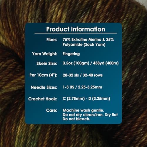 KnitPro Symfonie Fingering Weight Merino Wool Yarn 100g, Wilderness