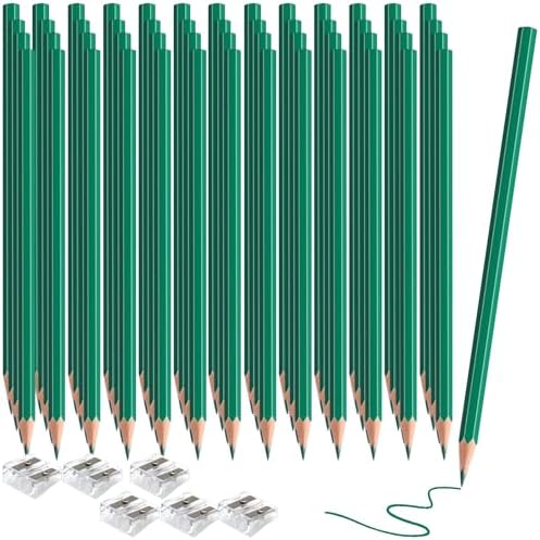120 Pack Bulk Green Colored Pencils for Kids, Pre-sharpened Art Pencils Back to School Supplies Set, Drawing Sketching Pencils for Students, Teachers, Classroom