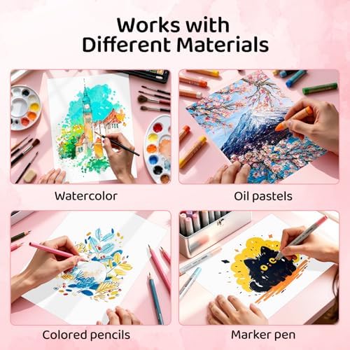 30 Sheets Watercolor Paper 8.5x11, 110lb/230gsm Cold Press Watercolor Paper