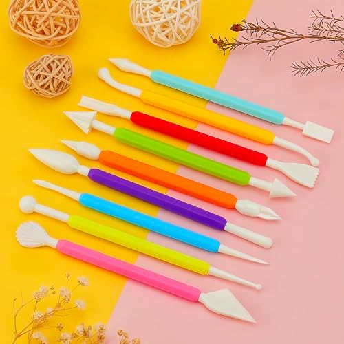2 Set Air Dry Clay Tools, 18PCS Polymer Clay Tools Kit for Modeling, Plastic Clay Tools Sculpting for Kids, Adults, Molding, Shaping, Carving, Dotting, Trimming, Pottery, Craft Supplies Accessories