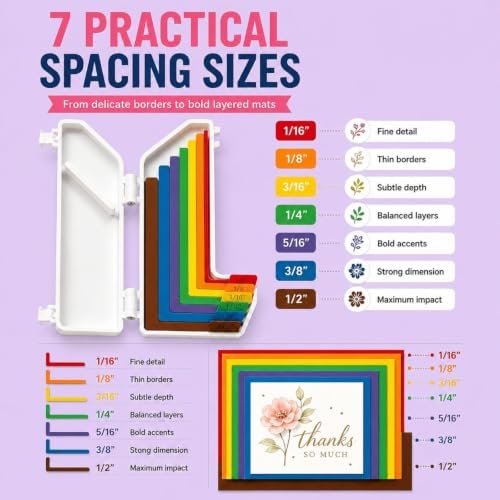 7Pcs Paper Craft Alignment Guides with Case for Card Making