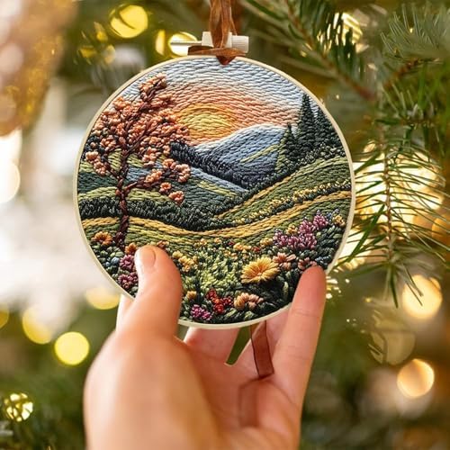 SCECALA 3 Pack Mountain Tree Landscape Embroidery Kit