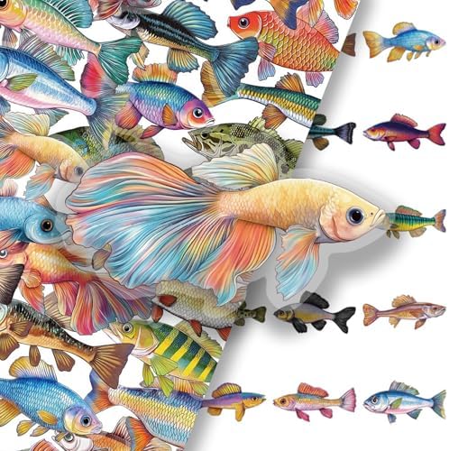 50Pcs Ocean Fish PET Stickers Waterproof