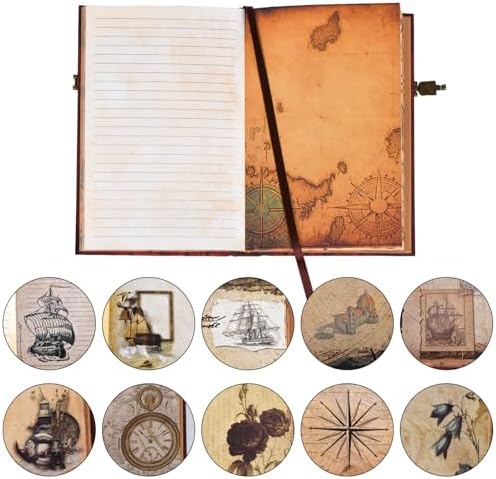 Our Adventure Book Travel Journal & Scrapbook - 164 Page 8.2 * 5.9 inch Scrapbook, Vintage 3D Embossed Photo Album & Travel Diary | Anniversary Wedding Valentine Gift Set for Couples