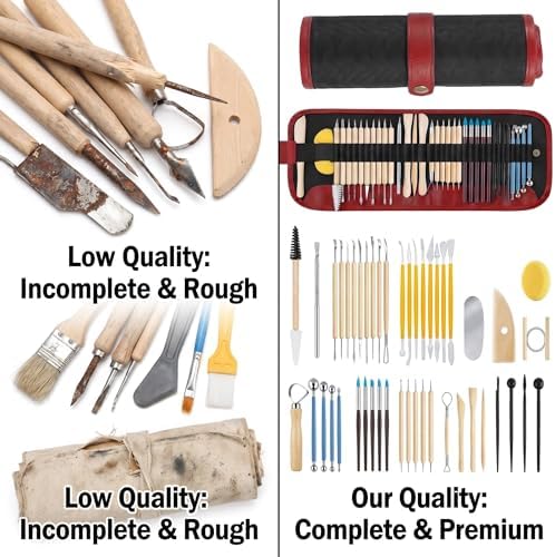Jahnrun 48Pcs Pottery Kit, Professional Polymer Clay Sculpting Tools Set