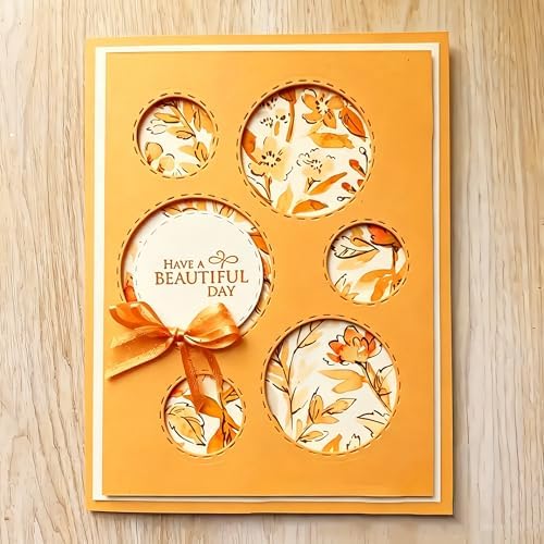 Metal Cutting Die for Scrapbooking - Cut Stencils for DIY Scrapbook Photo Album Decorative Paper Card, Card Making Supplies & Crafting Die Cut (Circular Ring 5.3 x 4.1 in)