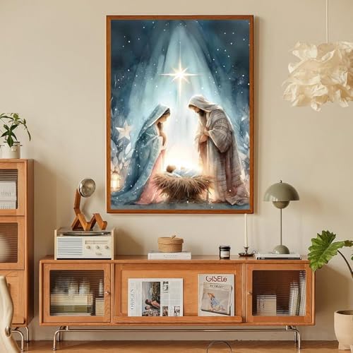 Jesus Paint by Numbers Kit for Adults Framed Canvas 12X16 in, Frameworkless