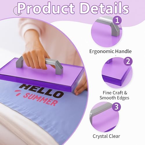 HTV Cooling Block with Handle for T Shirt, 9.5" x 4.72" Craft Tool Cooler for Heat Press, Heat Transfer Vinyl, Sublimation Paper, DTF Film, Sublimation HTV, Iron on Vinyl, Heat Transfer Paper