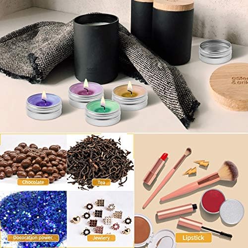 Aluminum Tin Cans, 24PCS 1/2 Oz Metal Round Containers Screw Lid Empty Small Storage Travel Tin Jars for Candles, Salve, Cosmetics, Spice (Pack of 2)