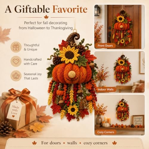 DIY Seasonal 3D Crochet Door Hanger Kit Collection, Easy Beginners