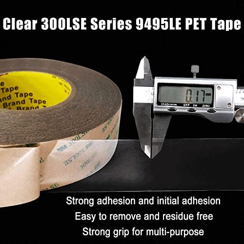 3M 300LSE Double Side Tape Heavy Duty 36ft, Clear Mounting Tape Adhesive Strips for Art Craft Scrapbook