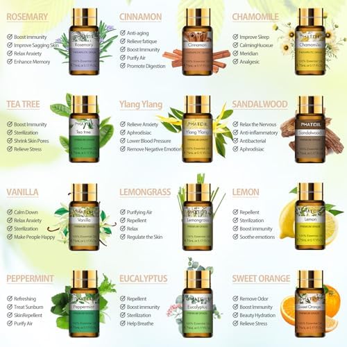 PHATOIL Essential Oils Gift Set, Aromatherapy Oil for Diffuser, Skin Care