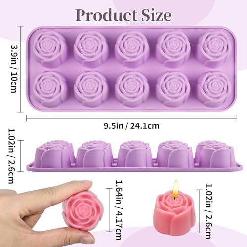 Rose Silicone Mold, 2 Pack Rose Chocolate Mold 20 Cavity