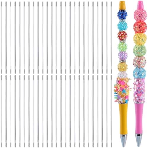 50PCS Beadable Pen Extender Rods, 97 mm/ 3.81 Inch Beaded Metal Rods
