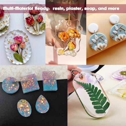 40PCS Hole Maker for Resin , 5 Sizes(3/4/5/6/8mm) Make Holes Without Drilling for Epoxy & UV Resin, Holes Tools for Jewelry Making, Pet Tag, Keychain, DIY Craft Pendant Decor