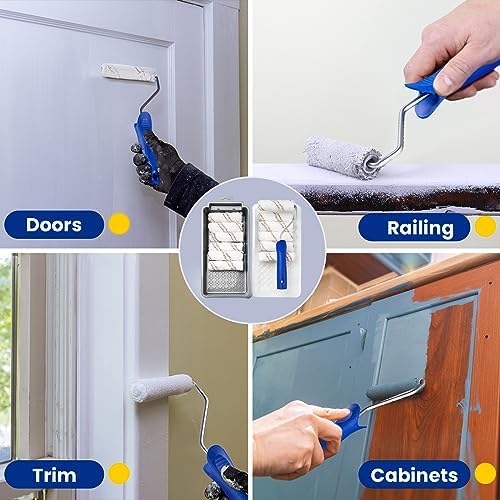 Mister Rui Paint Roller Kit, 16 Pack, 4 Inch Microfiber Paint Rollers