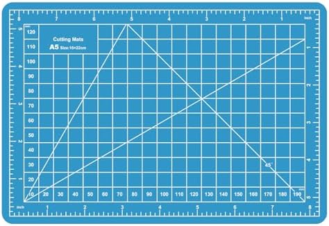 A5 Small Self Healing Cutting Mat,8in x 6in Double Sided Thickened Sewing Mat PVC Rotary Cutting Mat for Crafts Sewing Hobby Fabric Project Craft Cutting Board for Matting & Mounting(Blue)