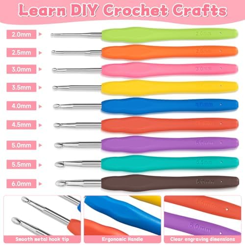 GMAK Crochet Kit for Beginners Adults, All in One Crochet Set Include Yarns