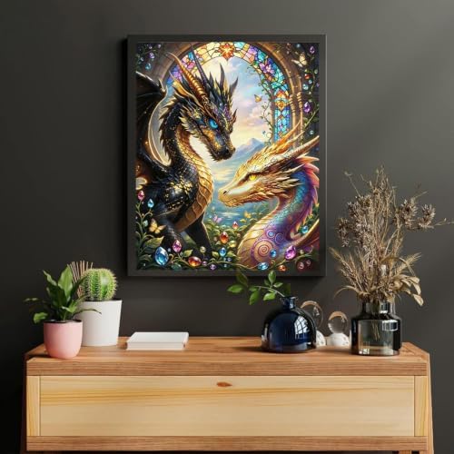Dragon Paint by Numbers Kit for Adults, DIY Oil Painting Canvas 16x20inch