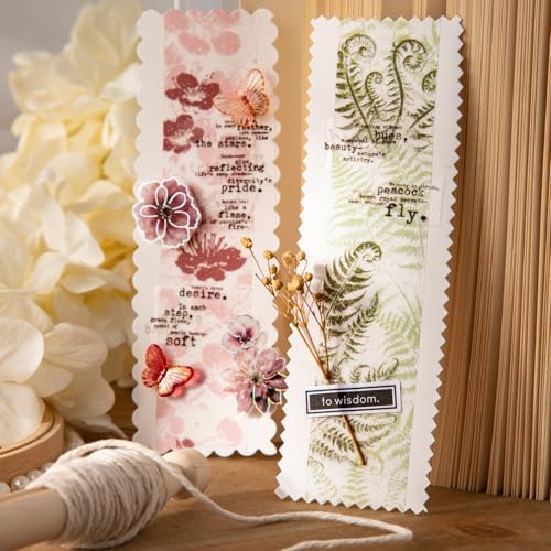 Vintage Landscape Butterfly Plant Flower PET Tape Stickers For Journaling Scrapbooking Laser Silver Ink Floral PET Tape Junk Journal Decorations Collage Tapes Set Scrapbook Stationery Planner Stickers