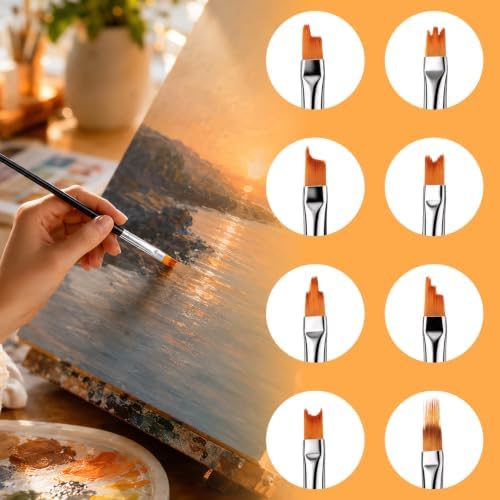 16 PCS Paintbrushes Nylon Art Paint Brushes with Detail